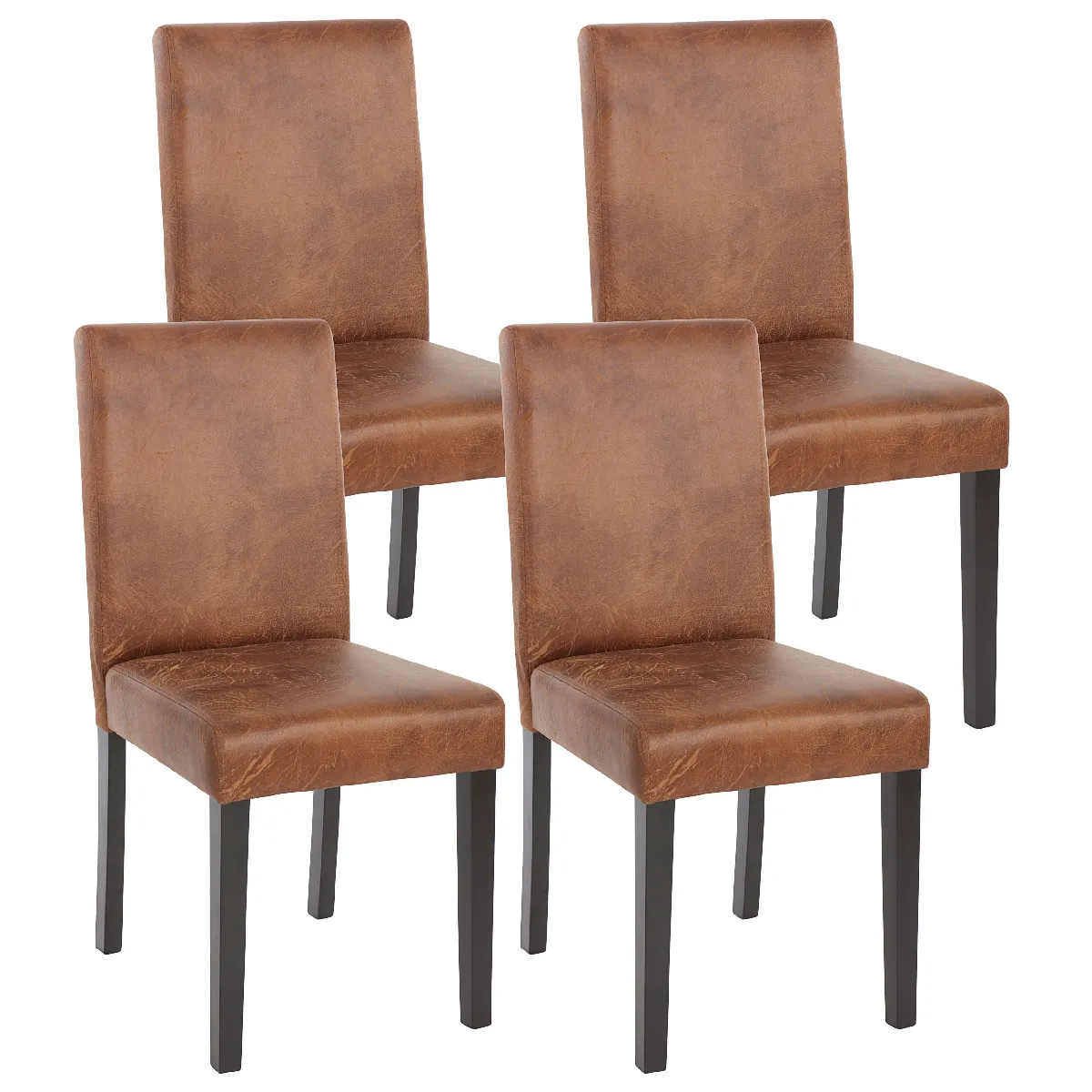 Mendler Marron Chaises Littau Lot De 4 - Similicuir