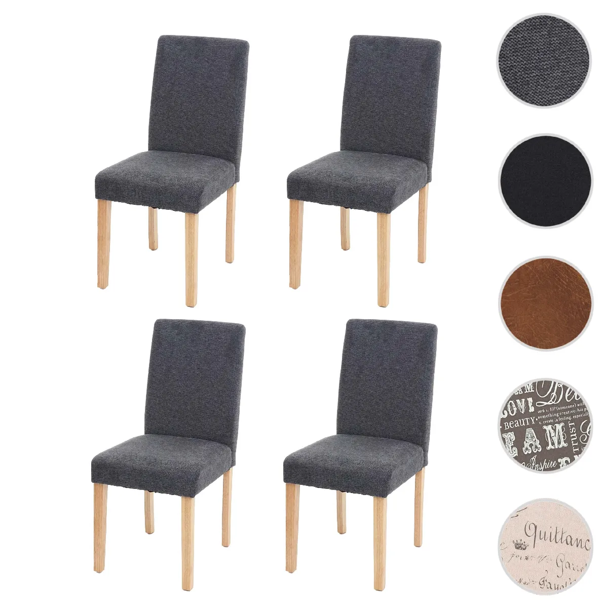 Mendler Gris Chaises De Salle À Manger Littau - Lot De 4 - Anthracite