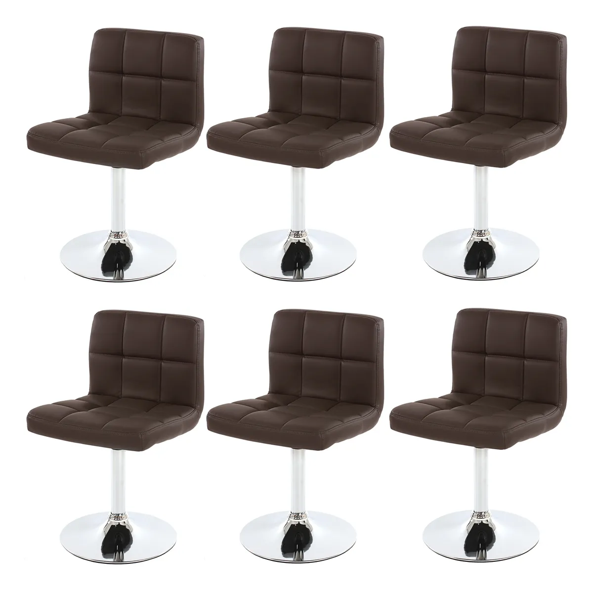 Mendler Marron Lot De 6 Chaises Kavala - Similicuir