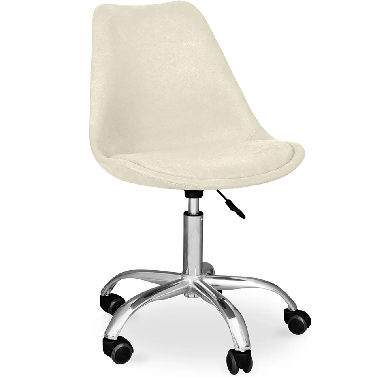 Chaise de bureau rembourrée - avec roulettes - Tulip Beige Chaise de bureau rembourrée - avec roulettes - Tulip Beige