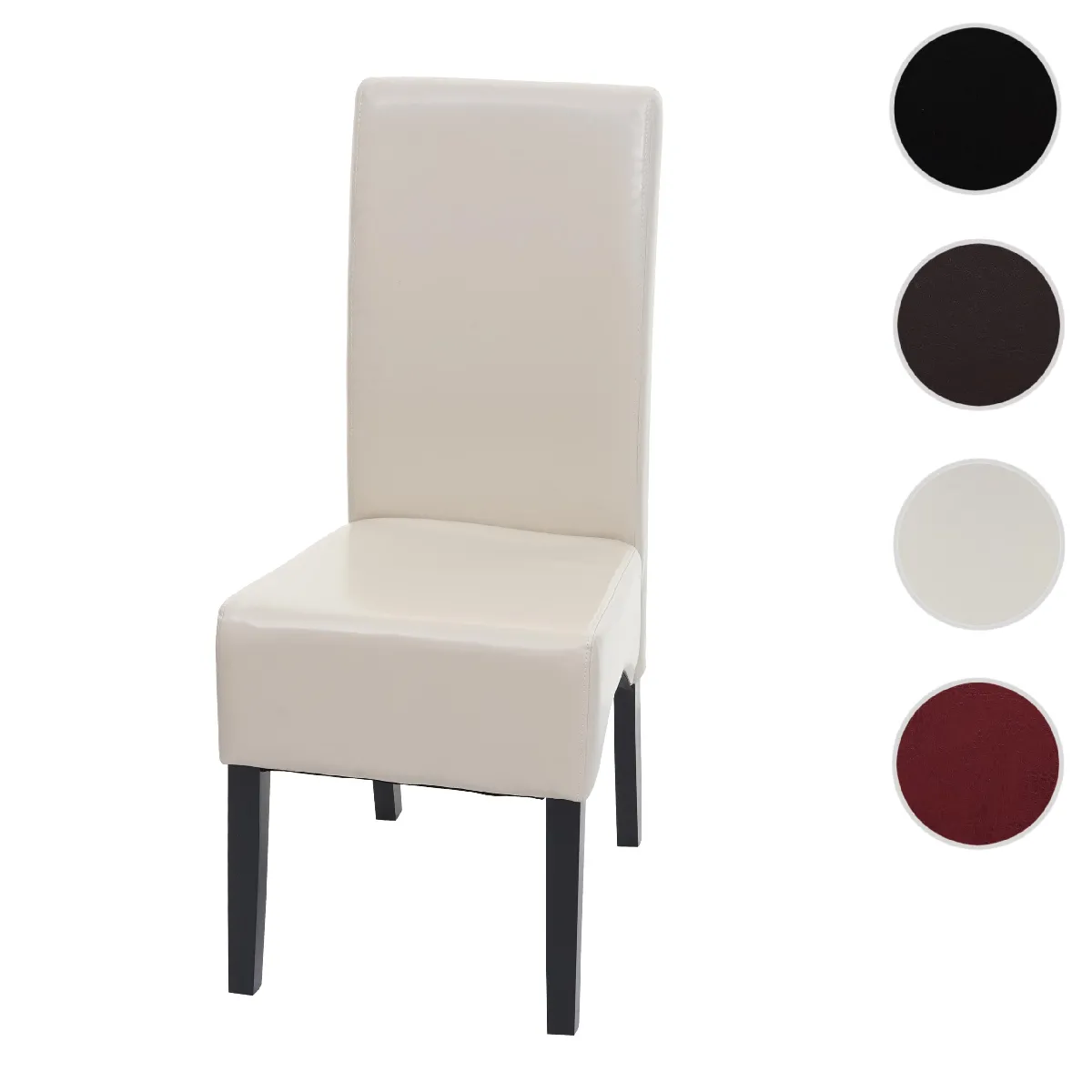 Mendler Latina - Chaise Cuir - Crème