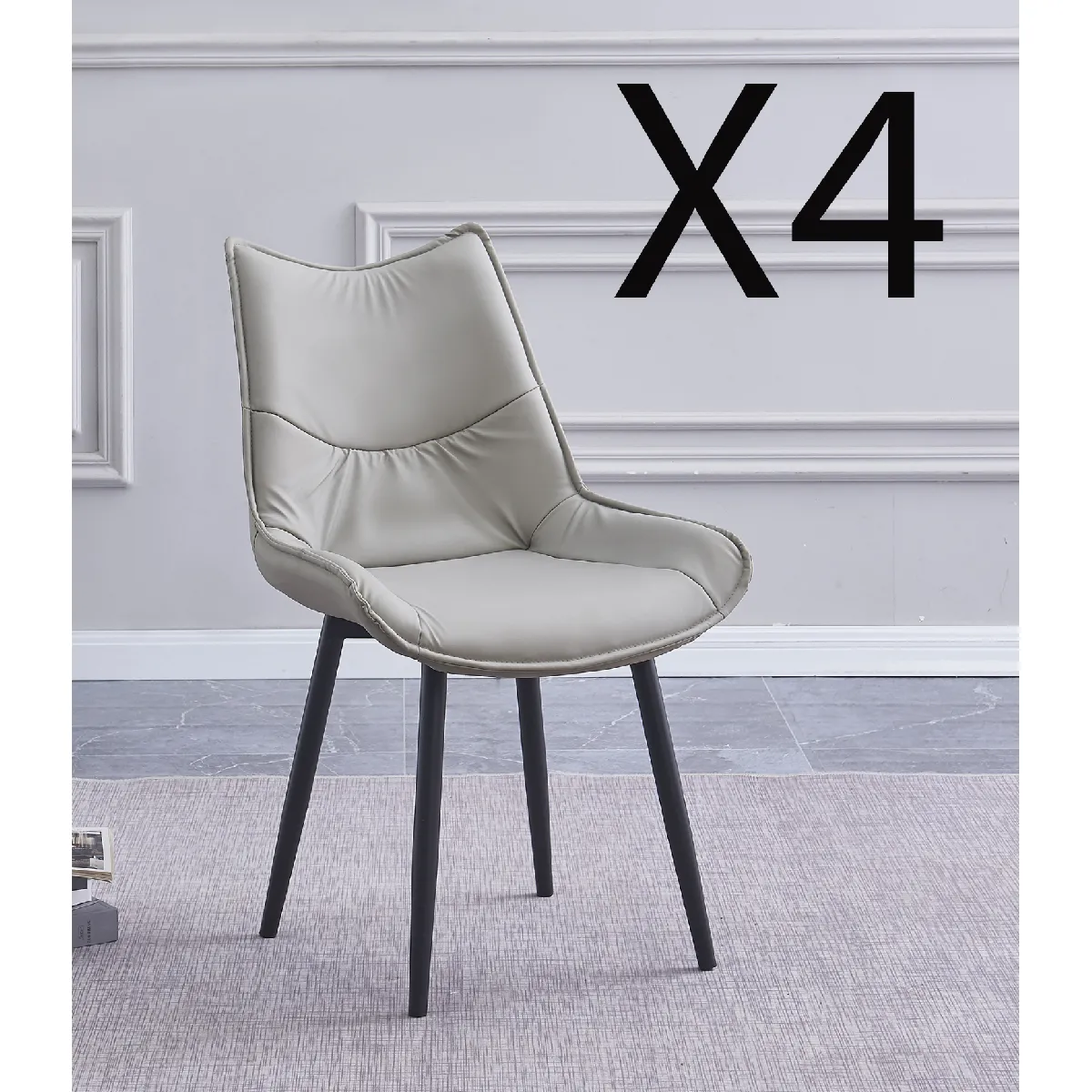 pegane Chaises lot de 4 - Beige pegane Chaises lot de 4 - Beige