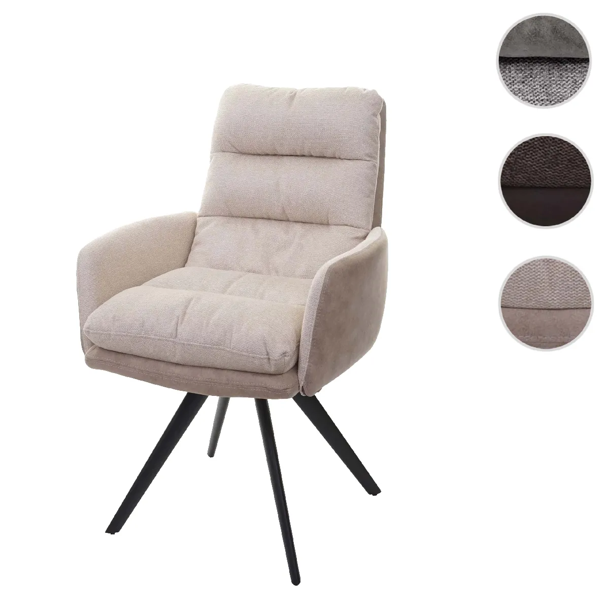 Mendler Chaise Salle à Manger HWC-G66 Crème Mendler Chaise Salle à Manger HWC-G66 Crème