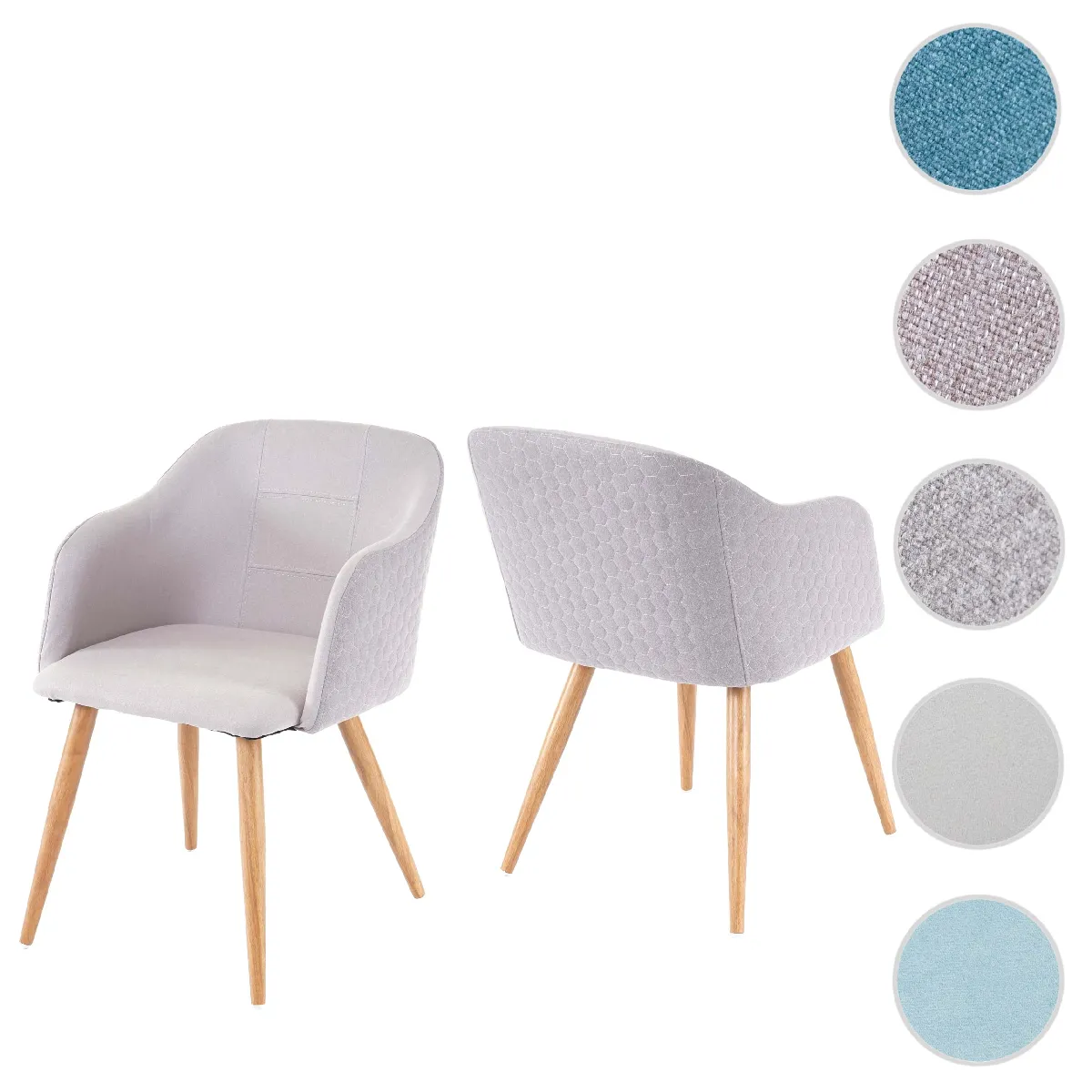 Mendler Gris/Clair Lot De 2 Chaises Rétro