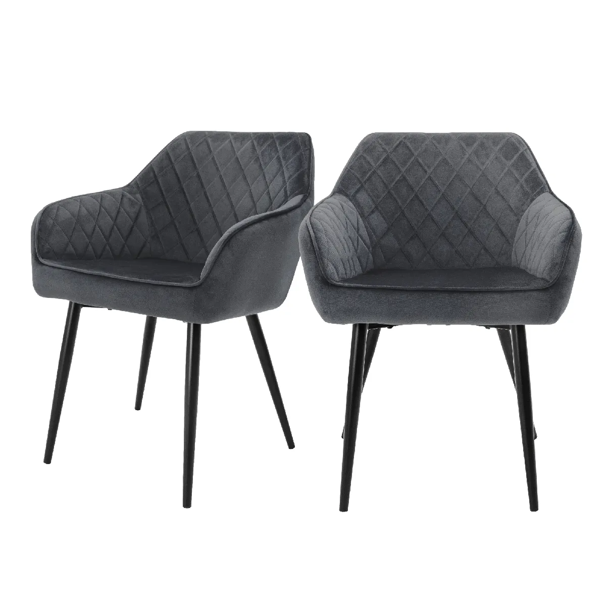 Ml-Design Lot De 2 Chaises Anthracite