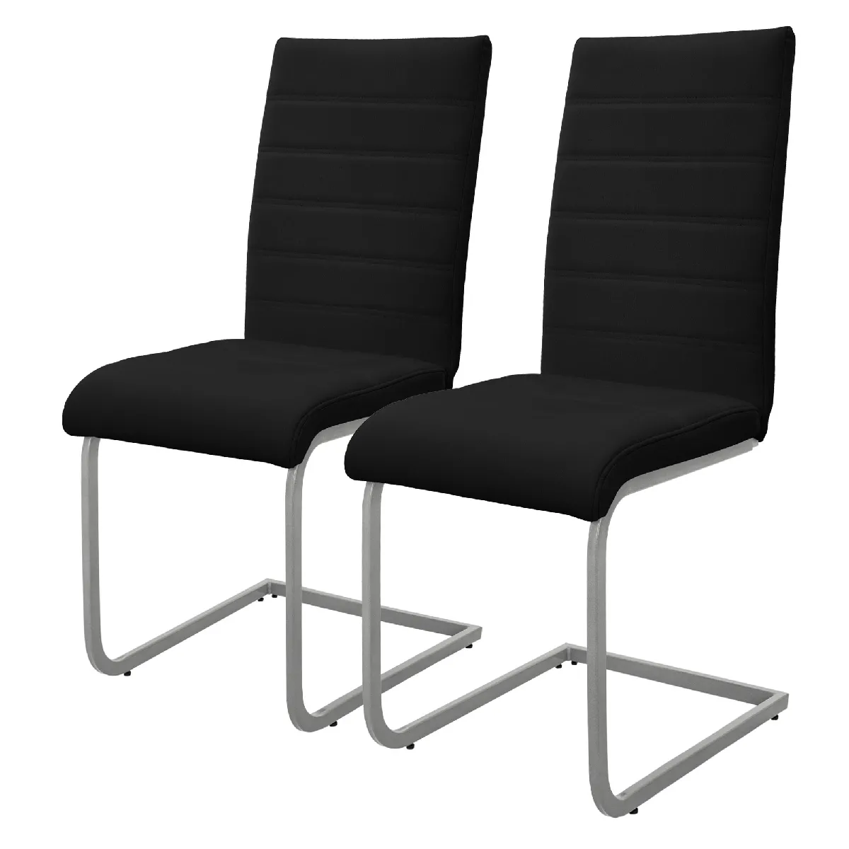 ML-Design Chaises cantilever - Noir, simili - Lot de 2 ML-Design Chaises cantilever - Noir, simili - Lot de 2