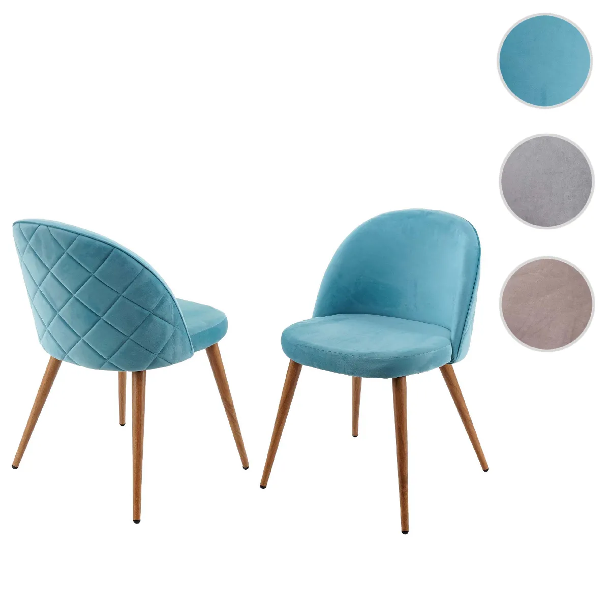 Mendler Bleu/Turquoise Fauteuil Rétro Hwc-D53