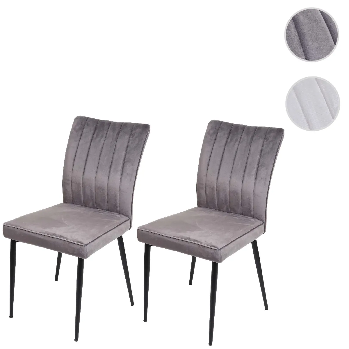 Mendler Gris Lot 2 Chaises Hwc-K16 - Foncé