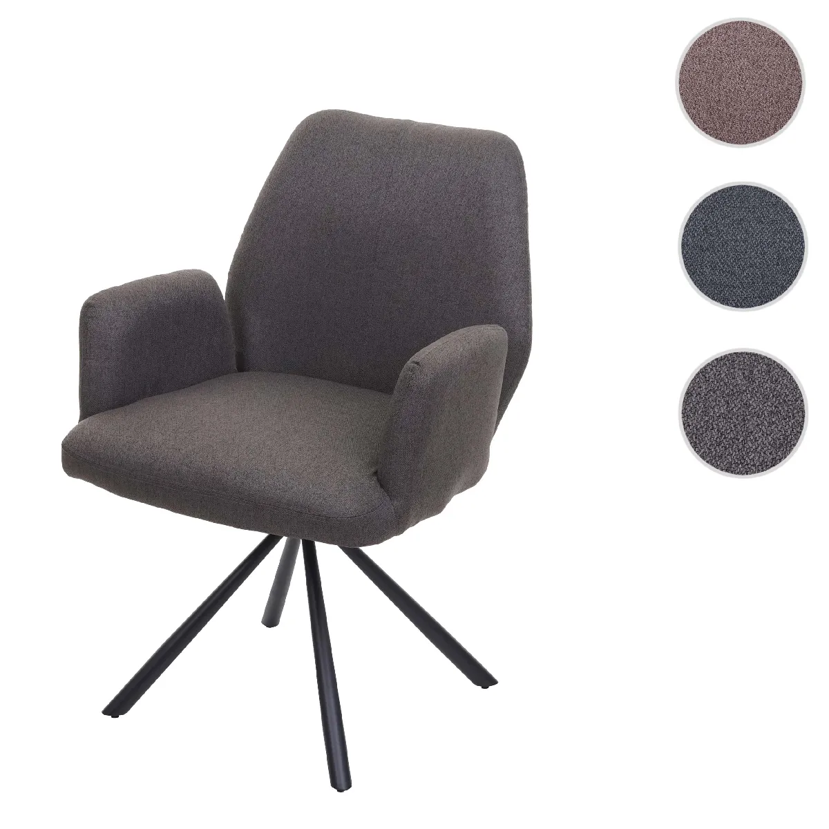 Mendler Chaise HWC-H71 Gris-Marron