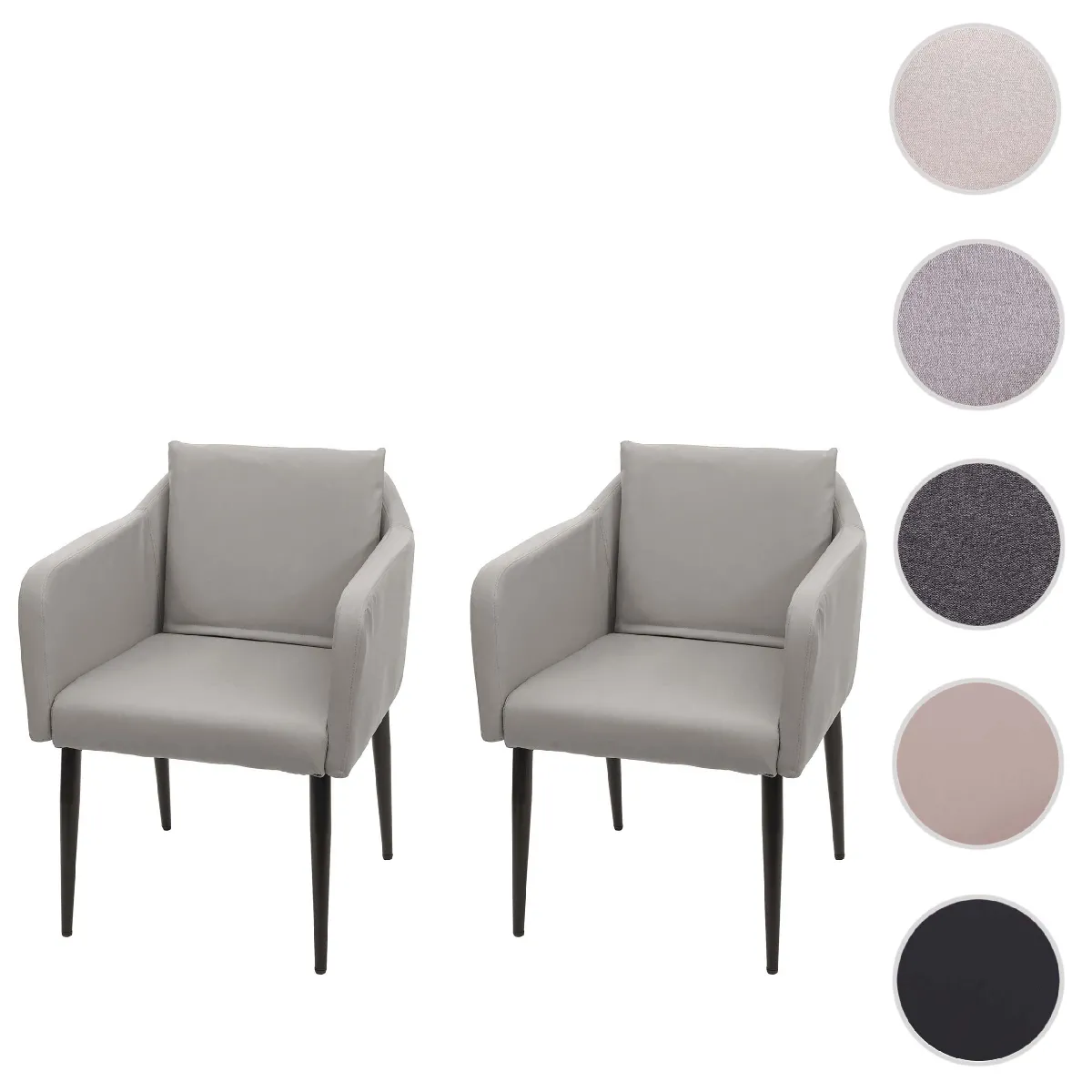 Mendler HWC-H93 - Lot de 2 chaises - Similicuir taupe Mendler HWC-H93 - Lot de 2 chaises - Similicuir taupe