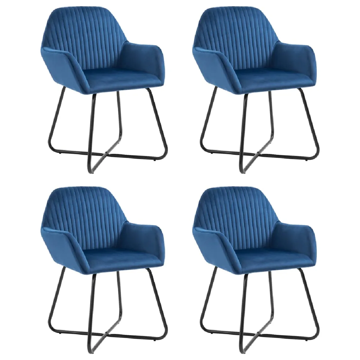 vidaXL Chaises à manger Lot de 2 velours - vue 8
