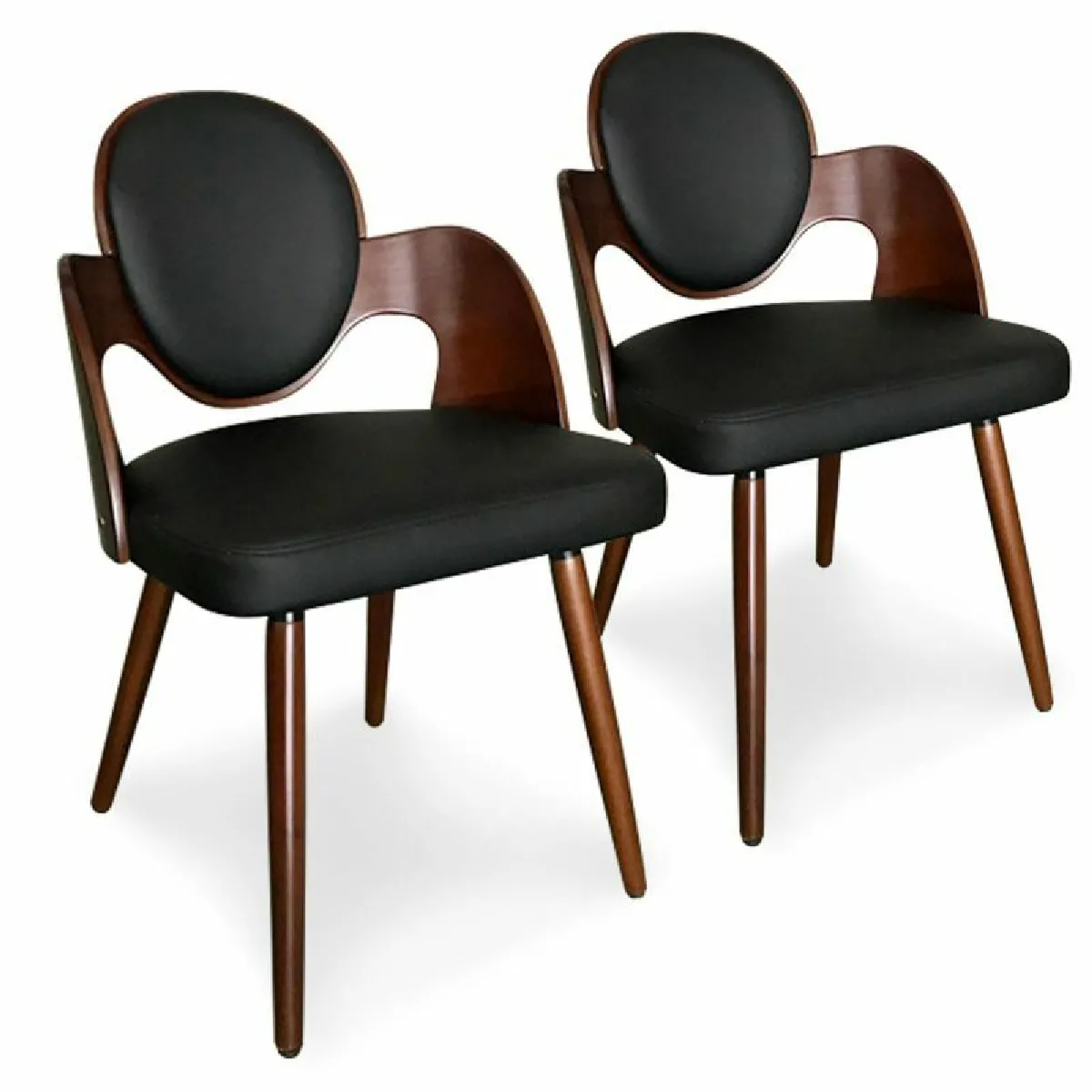 PARIS PRIX Chaises Scandinaves Eldin - Naturel Noir PARIS PRIX Chaises Scandinaves Eldin - Naturel Noir