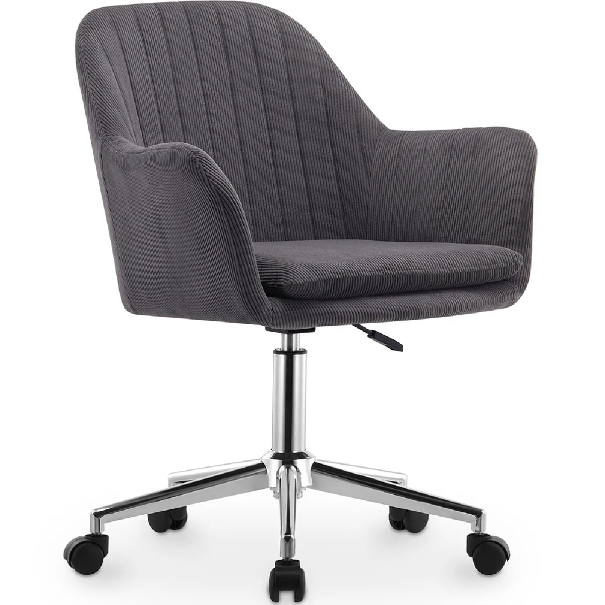 Chaise de bureau pivotante avec accoudoirs - Lumby Gris clair Chaise de bureau pivotante avec accoudoirs - Lumby Gris clair
