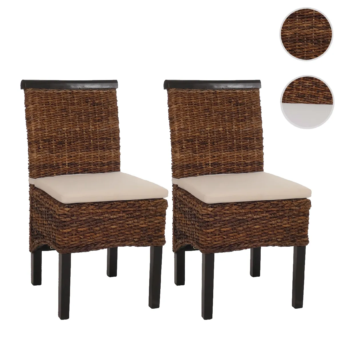 Mendler Chaises Banane Tressée - Lot De 2