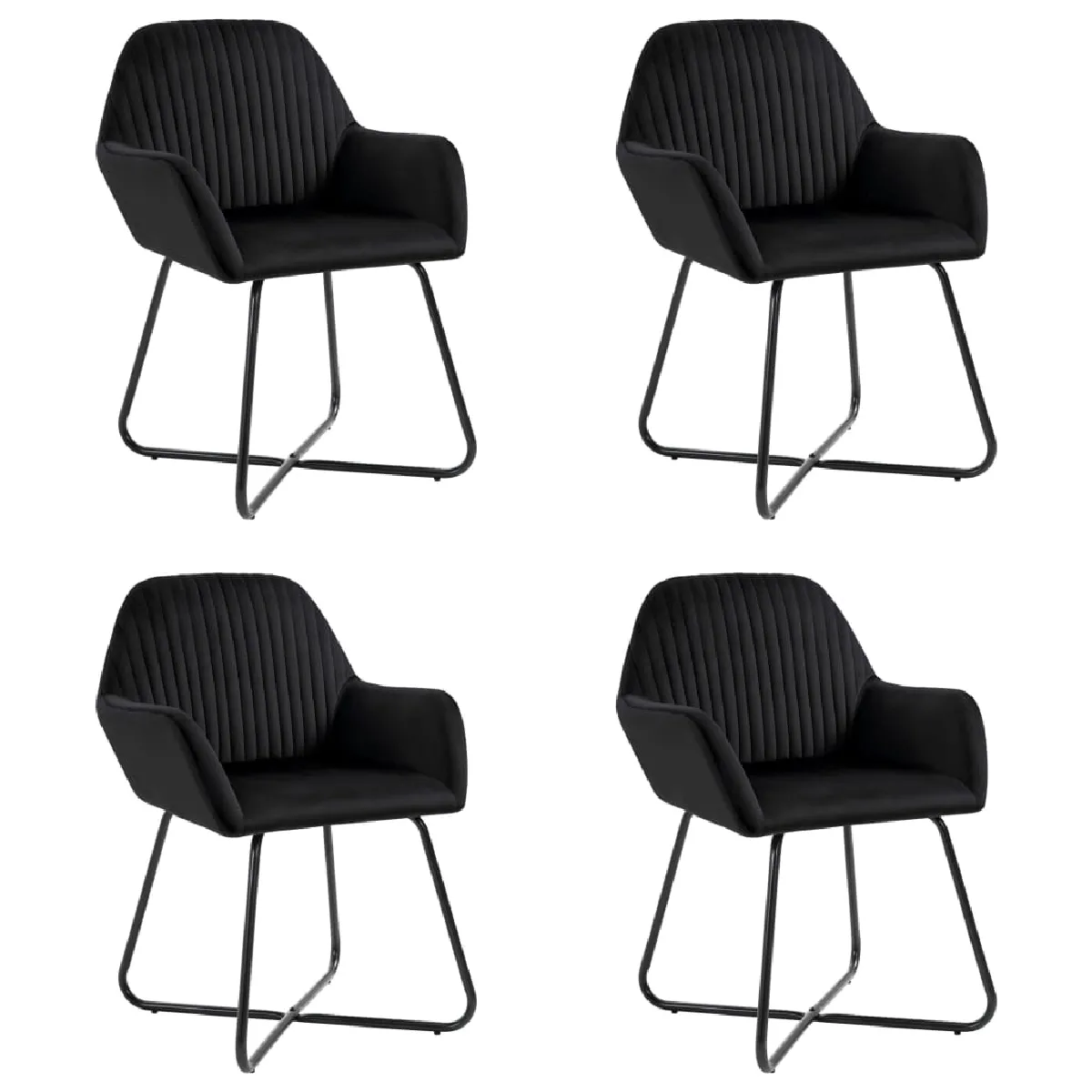 DécoShop26 Chaises velours Lot de 4