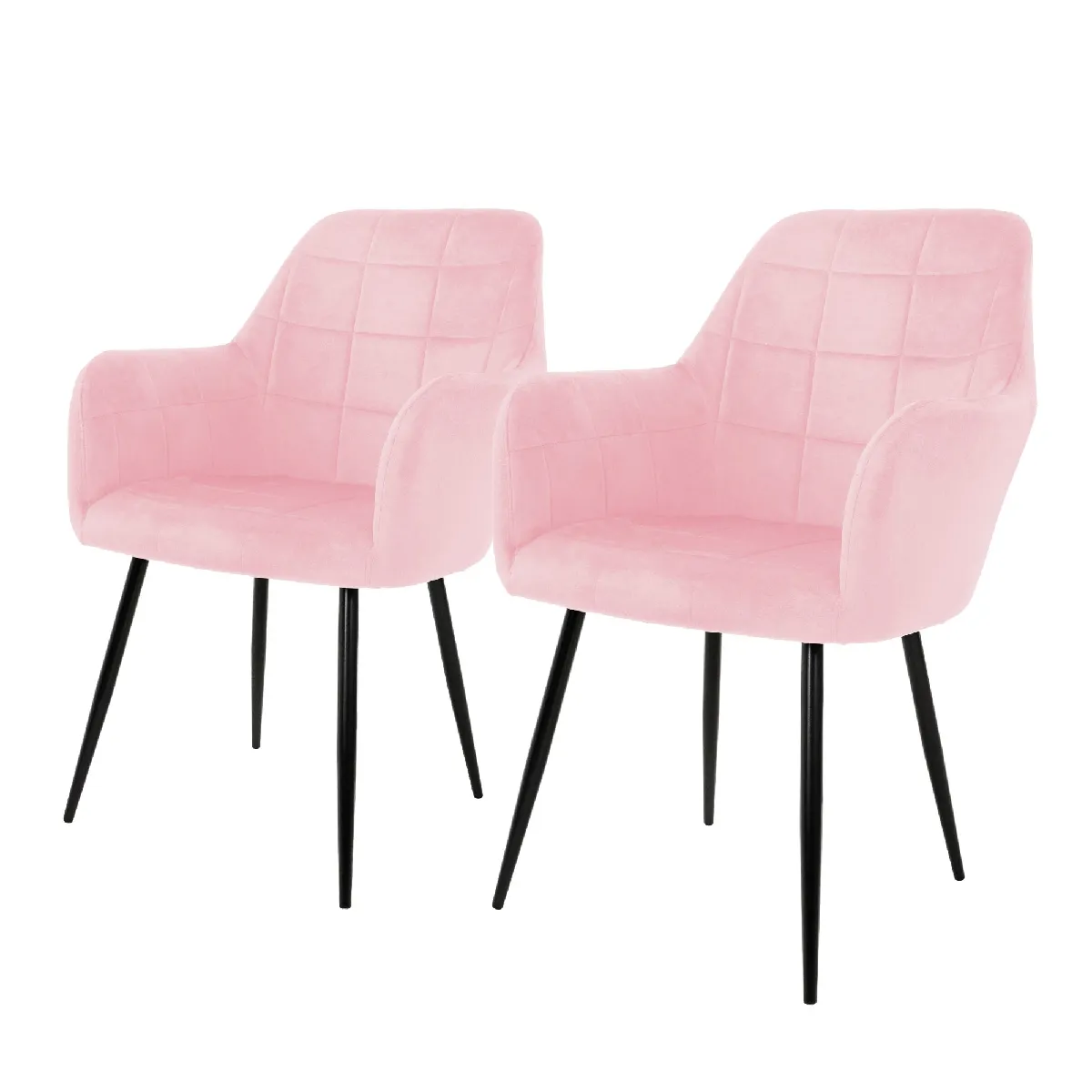 ECD Germany Chaises de Salle à Manger - Velours Rose ECD Germany Chaises de Salle à Manger - Velours Rose