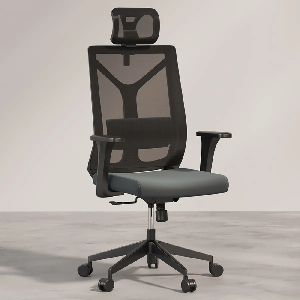 Chaise de bureau ergonomique avec roulettes et accoudoirs - Pebbles Gris Chaise de bureau ergonomique avec roulettes et accoudoirs - Pebbles Gris