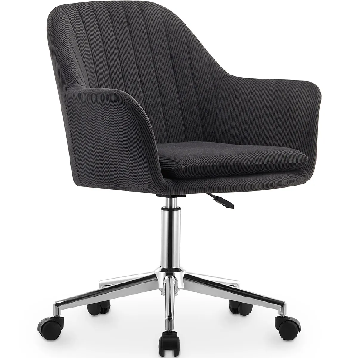 Chaise de bureau pivotante avec accoudoirs - Lumby Gris foncé Chaise de bureau pivotante avec accoudoirs - Lumby Gris foncé