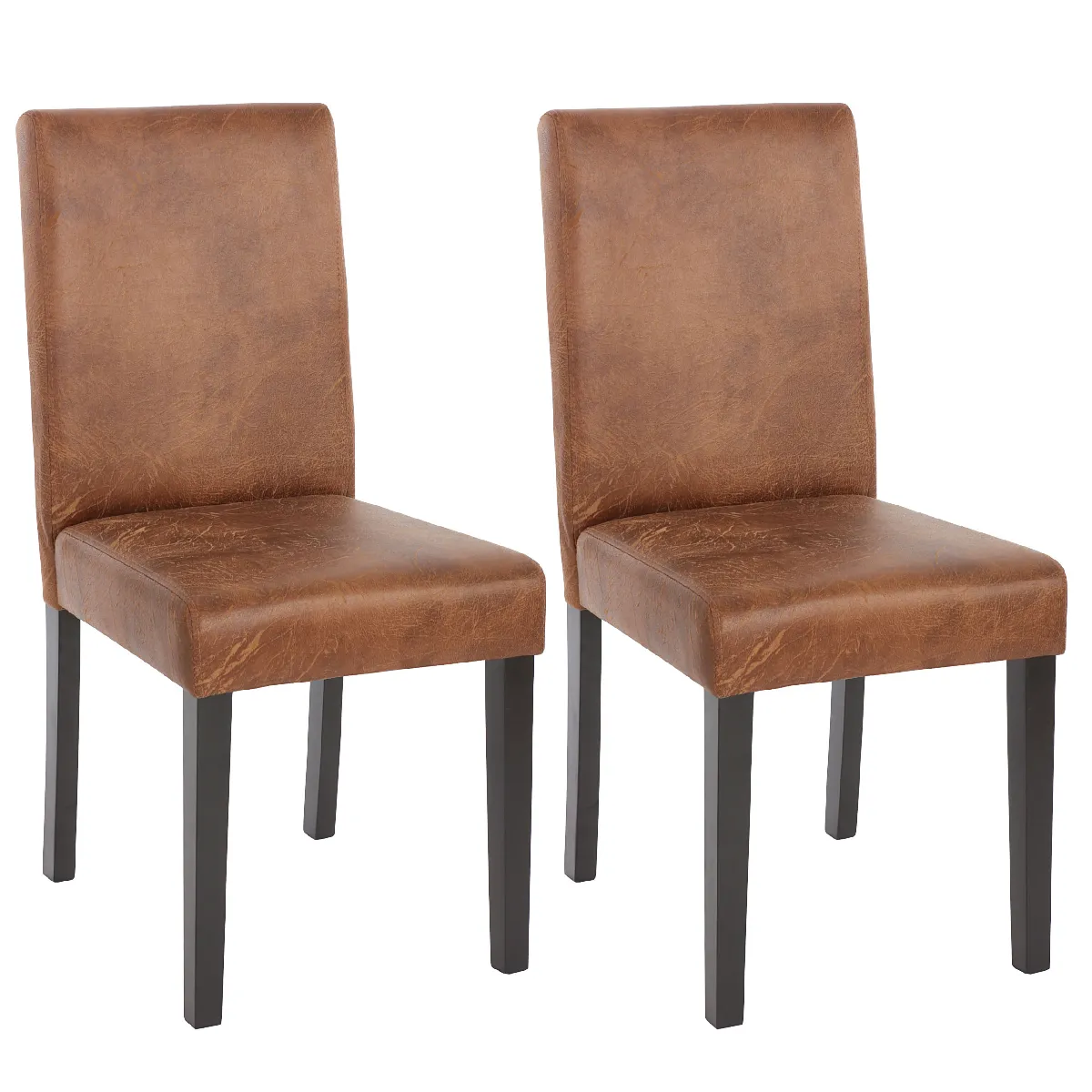 Mendler Marron Chaises Littau - Similicuir Daim