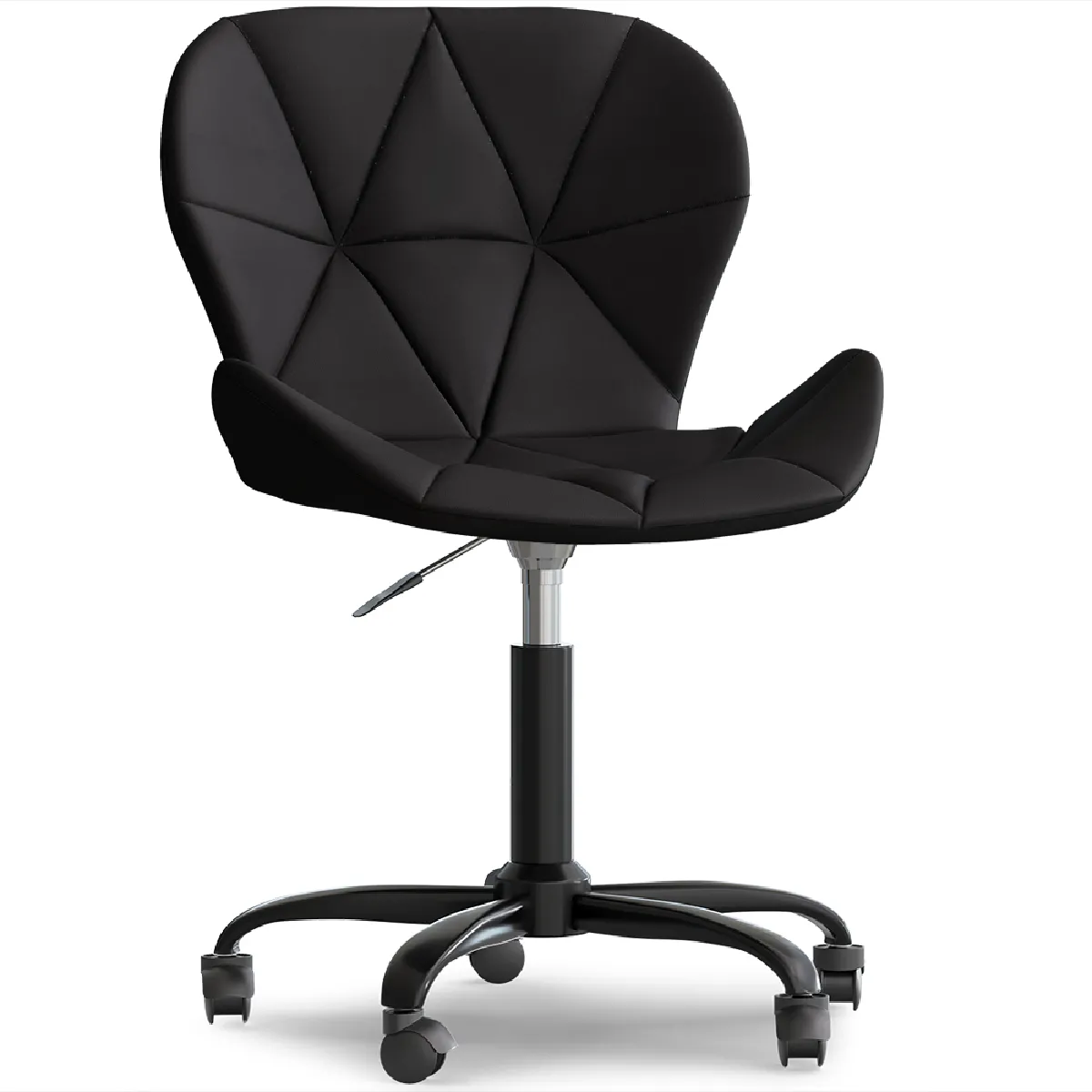 Chaise de bureau avec roulettes - Chaise pivotante de bureau - Revêtement en similicuir - Structure noire Wito Noir Chaise de bureau avec roulettes - Chaise pivotante de bureau - Revêtement en similicuir - Structure noire Wito Noir