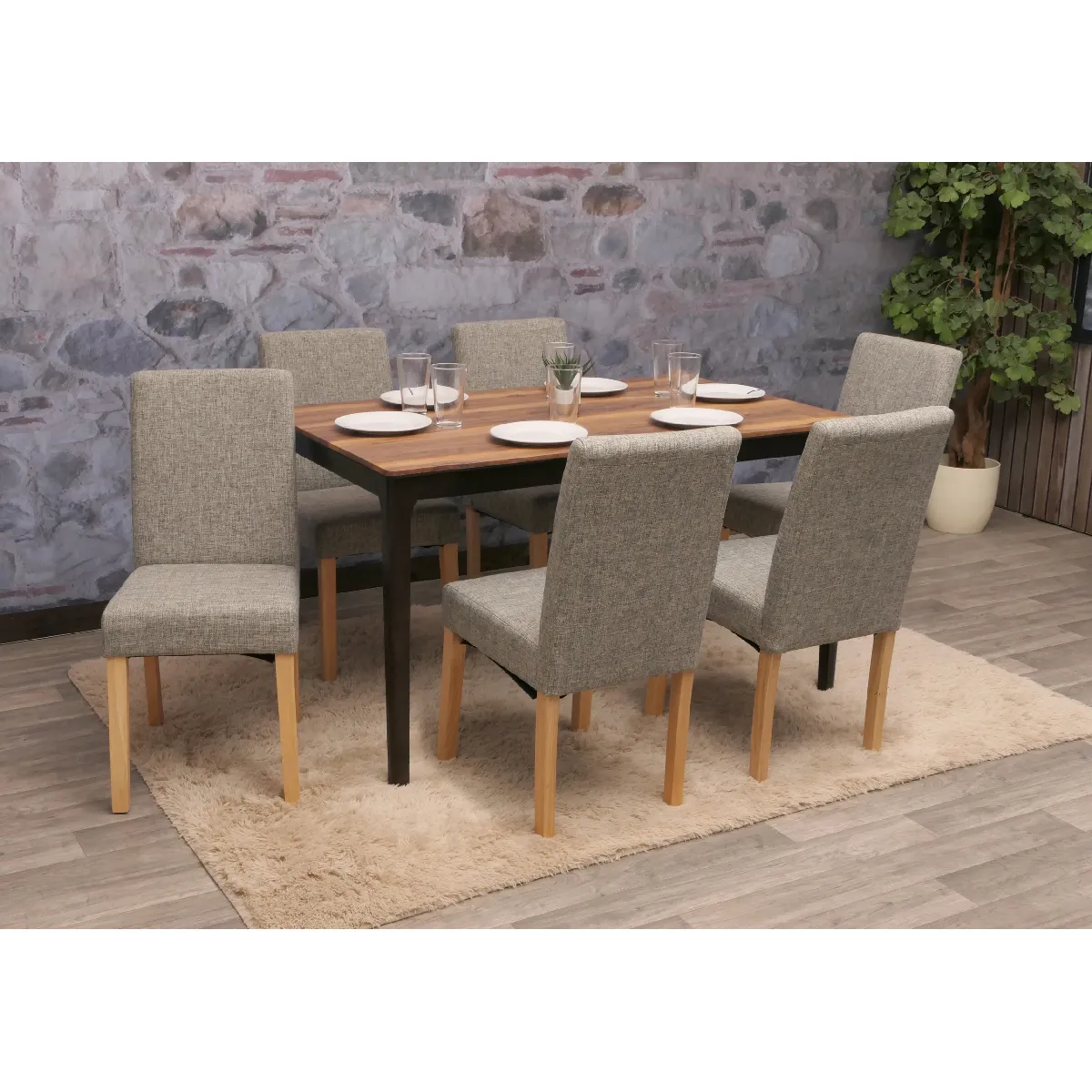 Mendler Gris Chaises Littau - Lot De 6