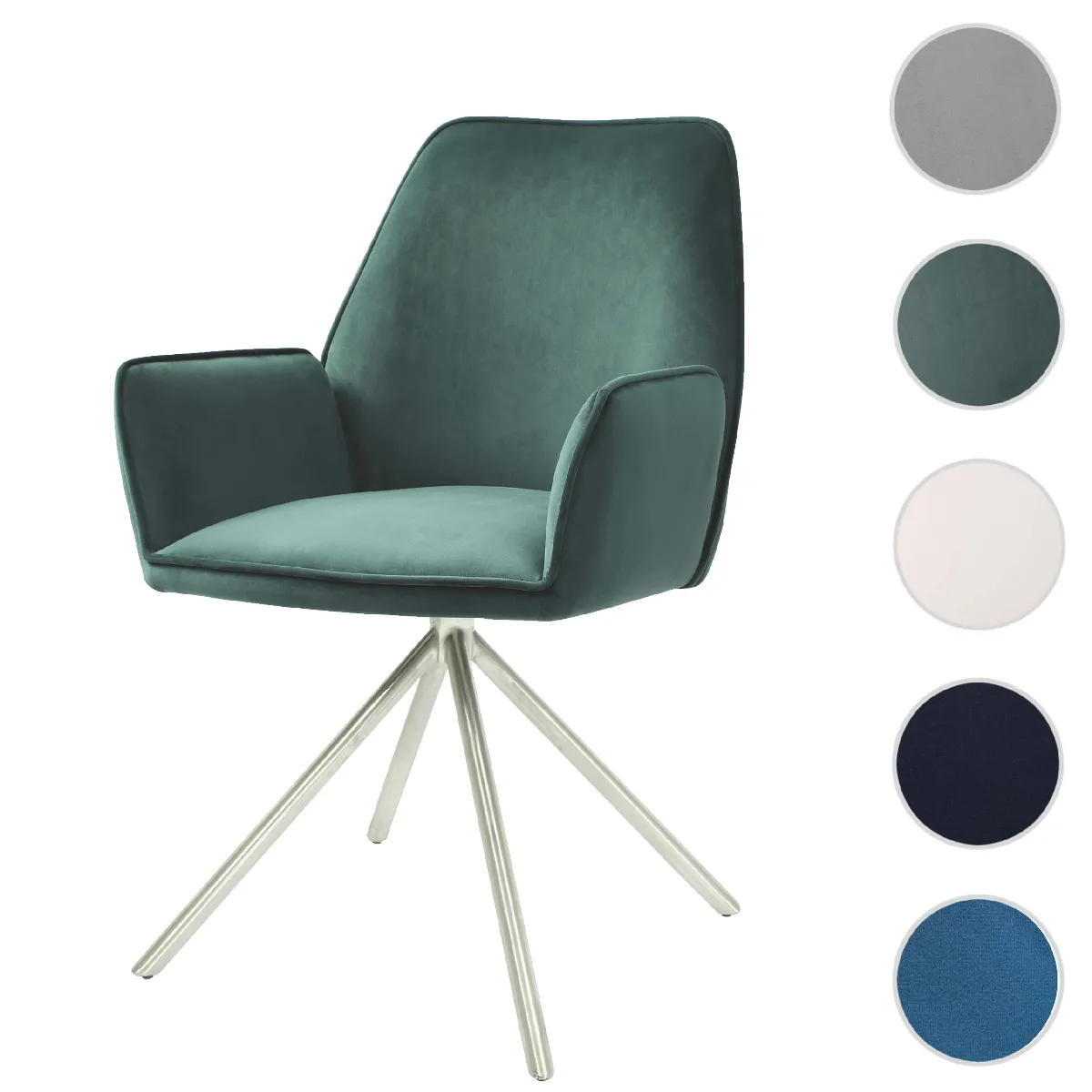 Mendler HWC-G67 Chaise Velours Vert Mendler HWC-G67 Chaise Velours Vert