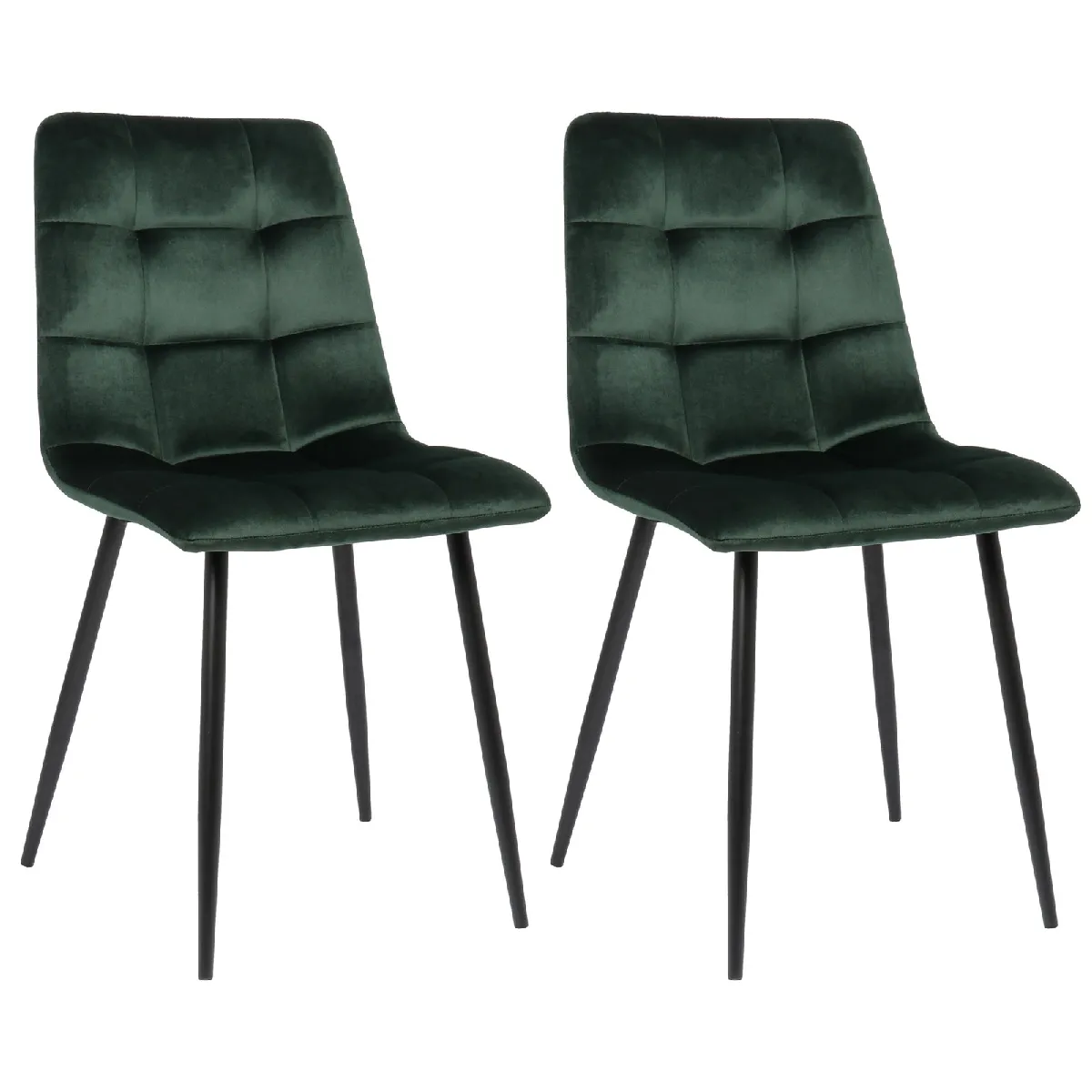 Decoshop26 Lot de 2 chaises - Vert