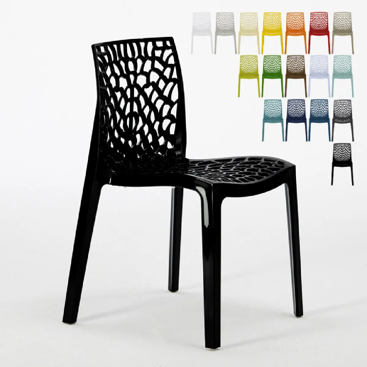Gruvyer Grand Soleil - Chaise nid d'abeille noire