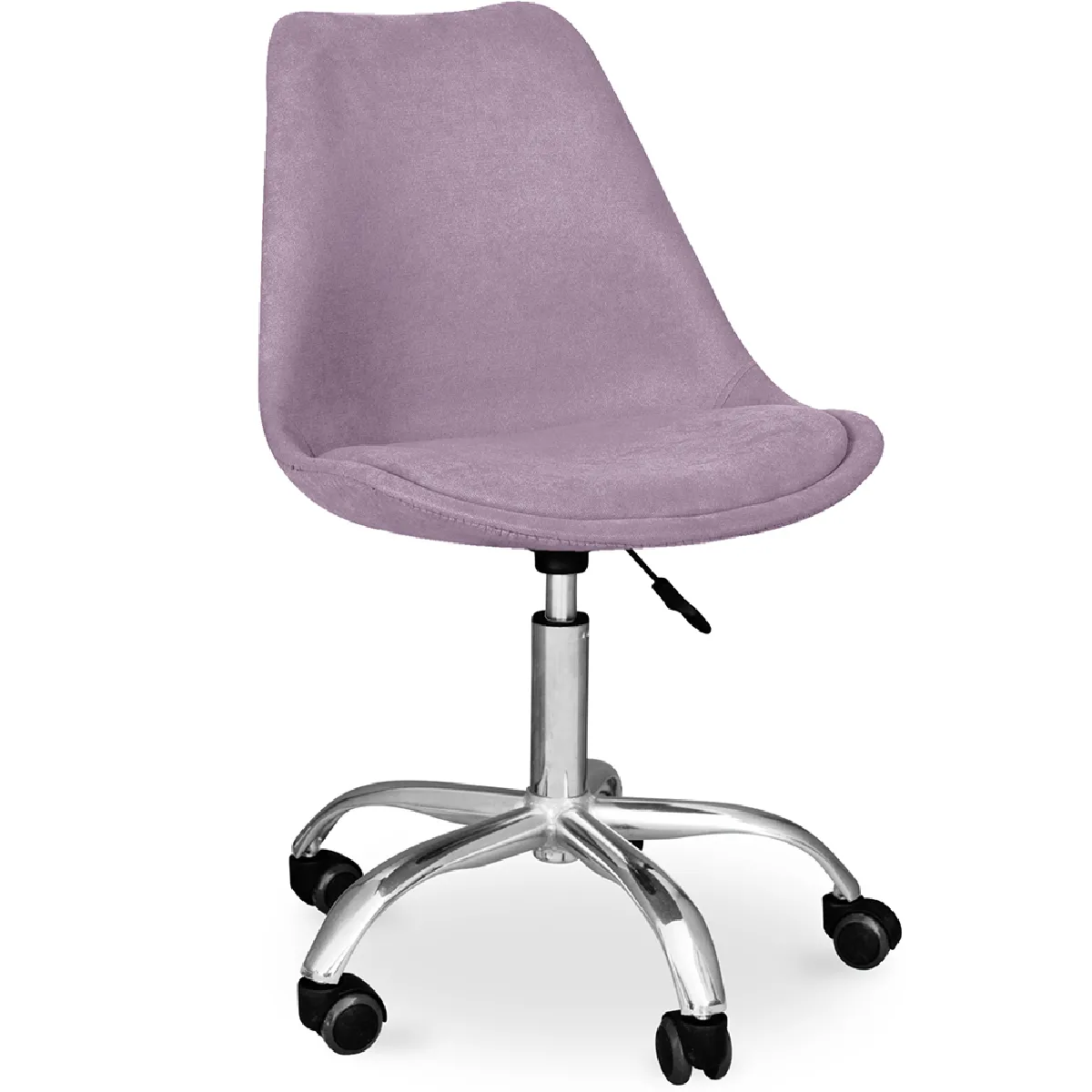 Chaise de bureau rembourrée - avec roulettes - Tulip Violet