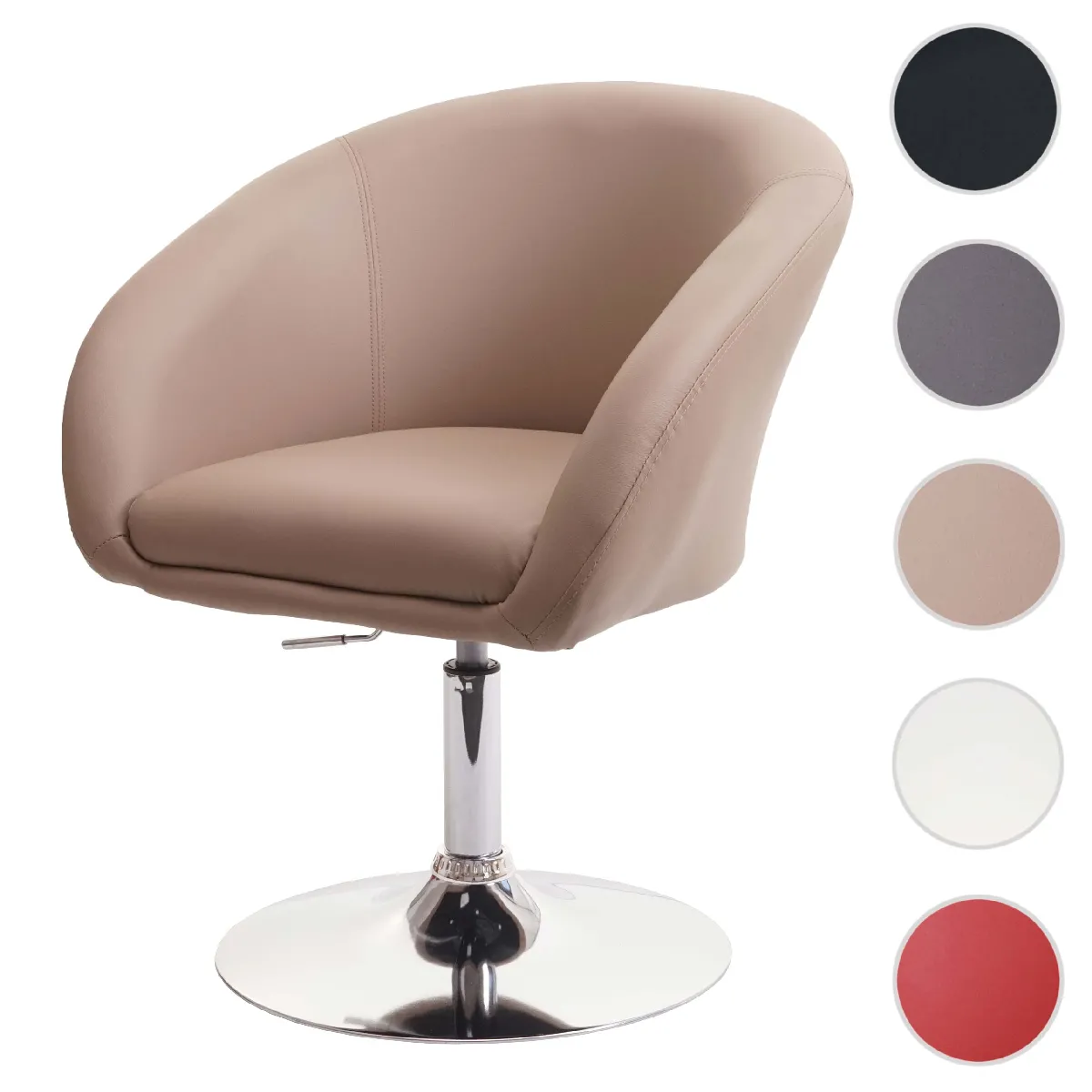 Mendler Chaise HWC-F19 - Similicuir Taupe Mendler Chaise HWC-F19 - Similicuir Taupe