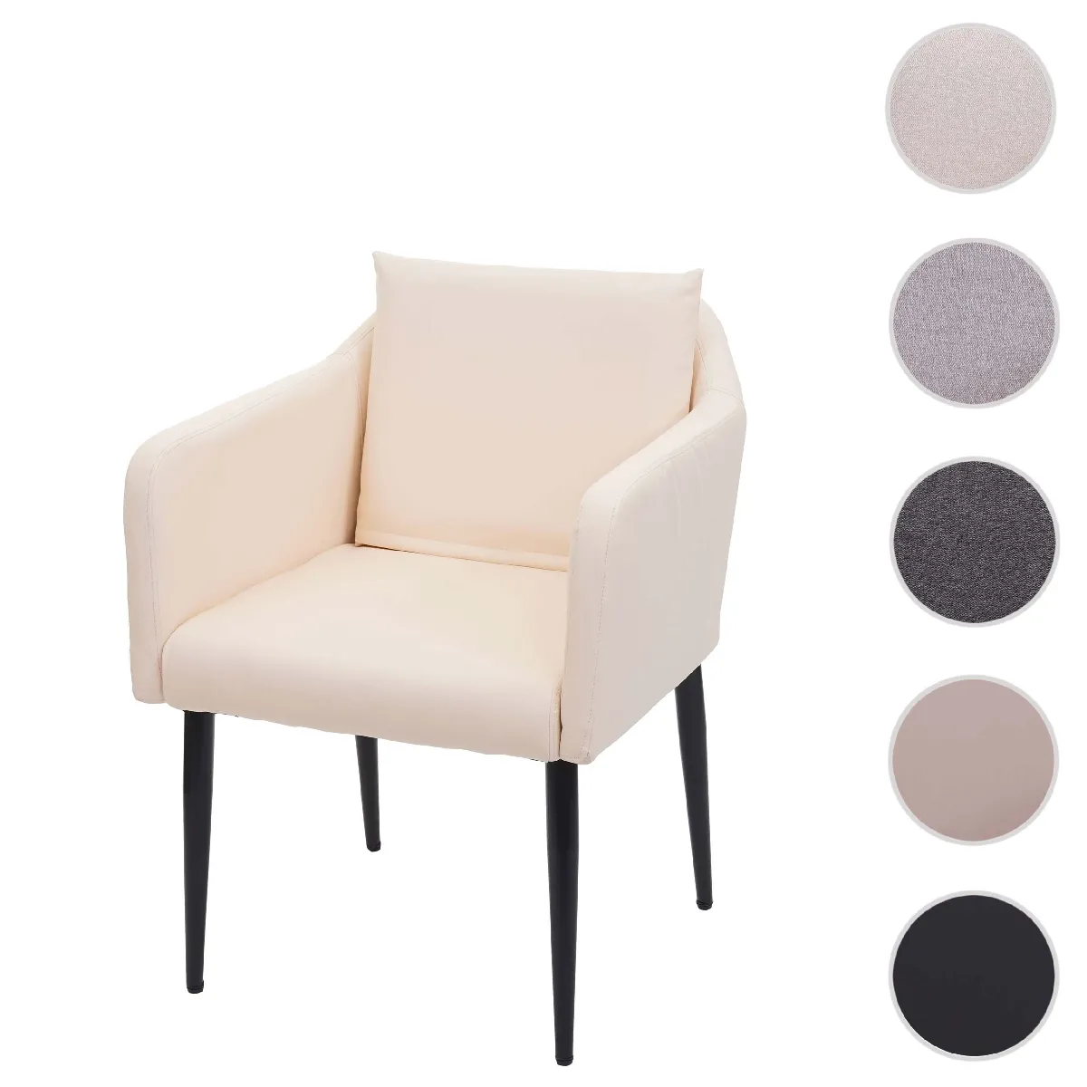 Mendler Chaise HWC-H93 - Similicuir Crème-Beige
