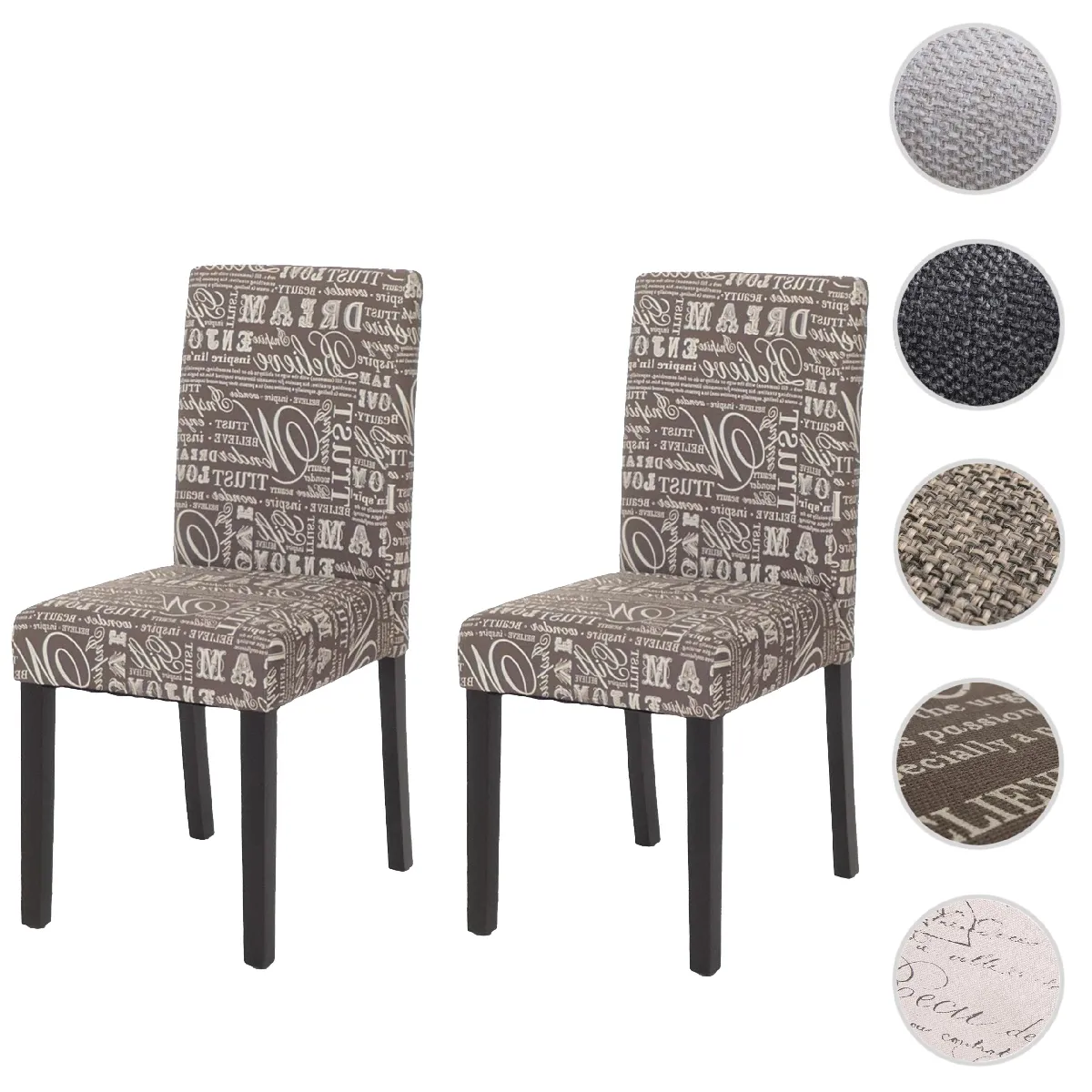 Mendler Gris Chaises Littau - Tissu