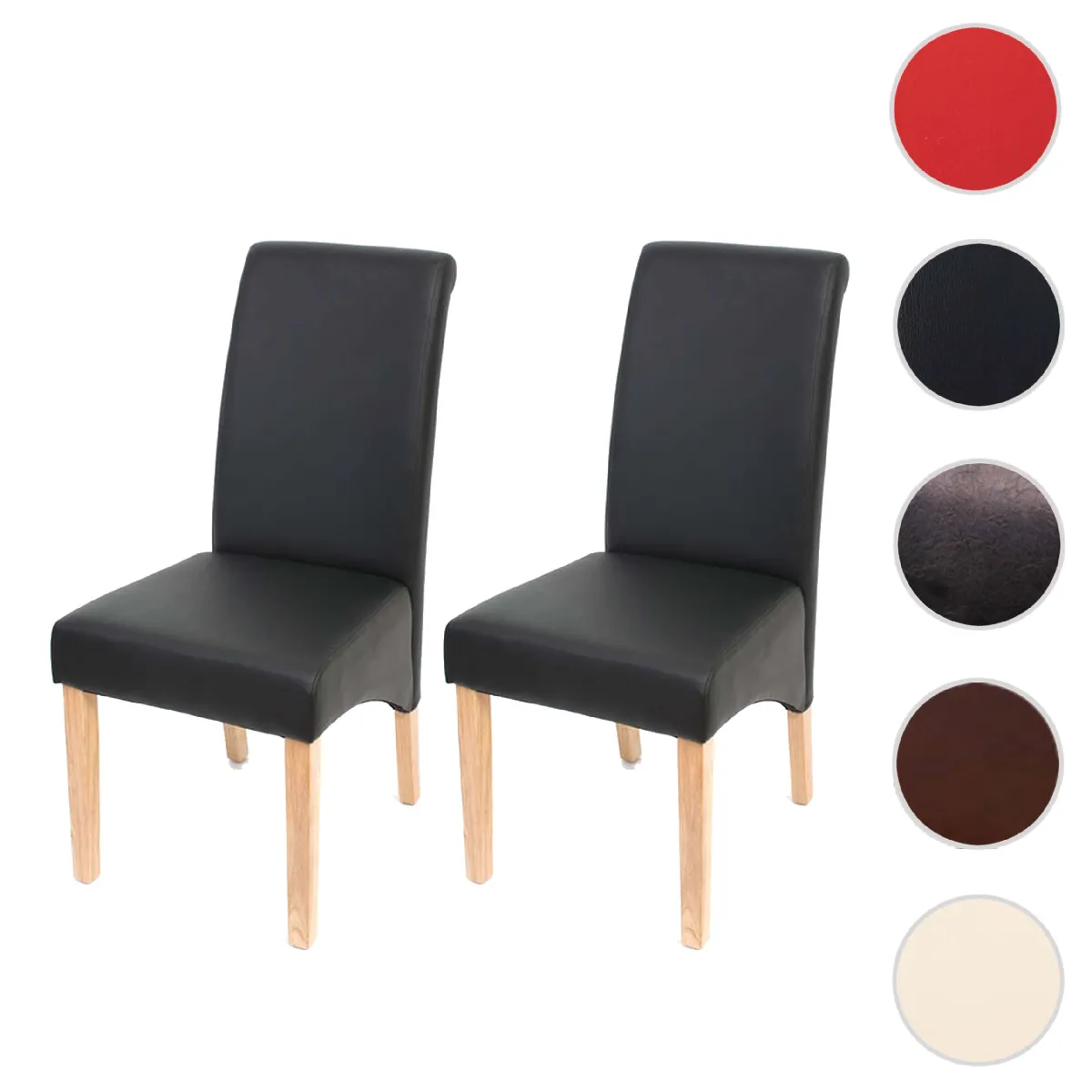 Mendler Noir M37 - Lot De 2 Chaises - Similicuir