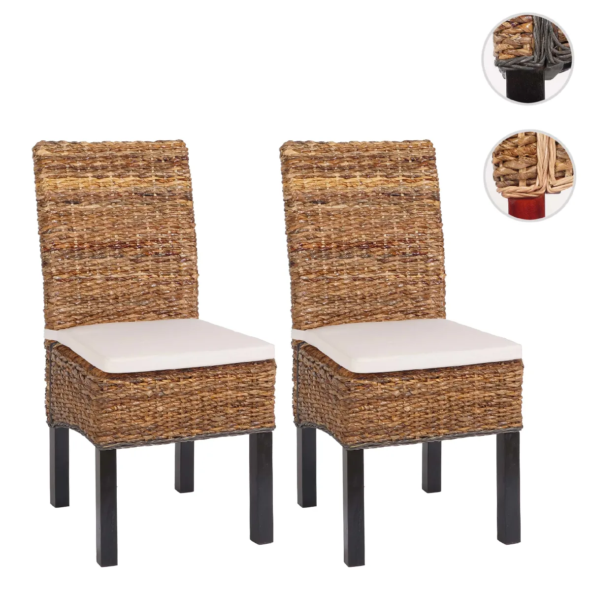 Mendler Lot De 2 Chaises M69 - Banane Tressée