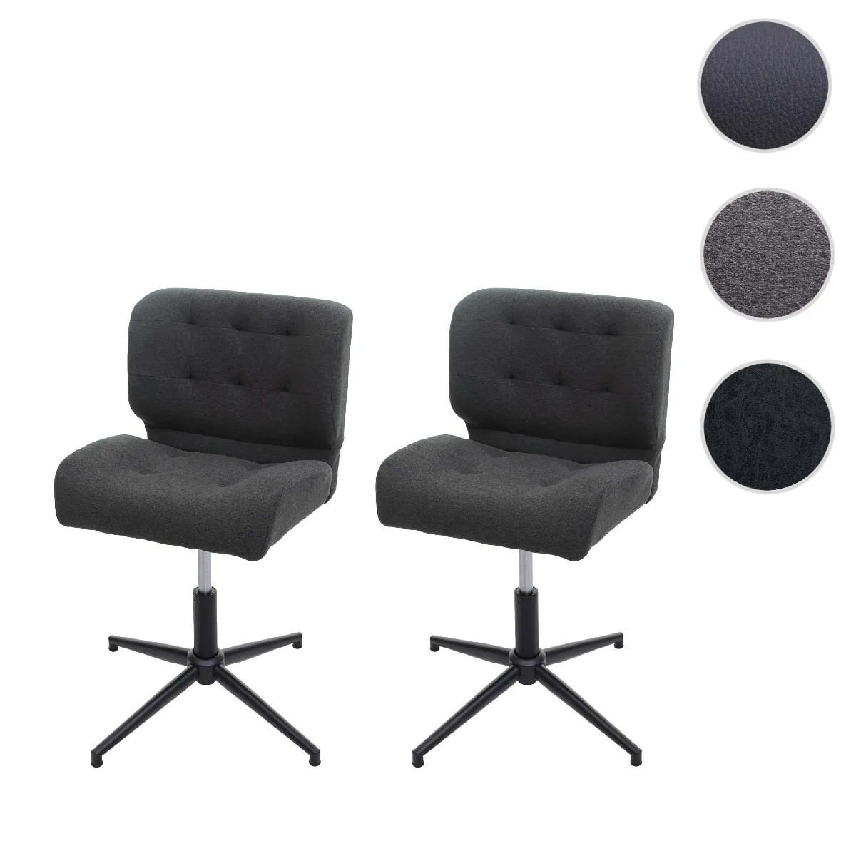Mendler Gris Chaises Salle À Manger Hwc-H42 - Tissu - Lot De 2