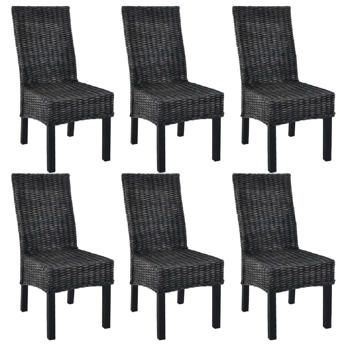 VIDAXL Lot de 4 Chaises Rotin Kubu - vue 3