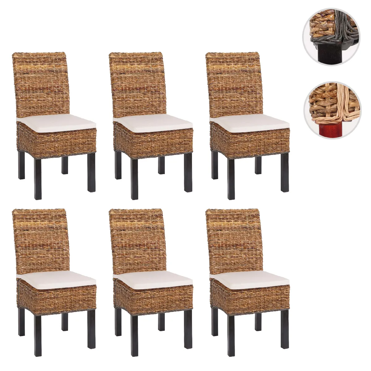 Mendler Lot De 6 Chaises M69 Banane Tressée