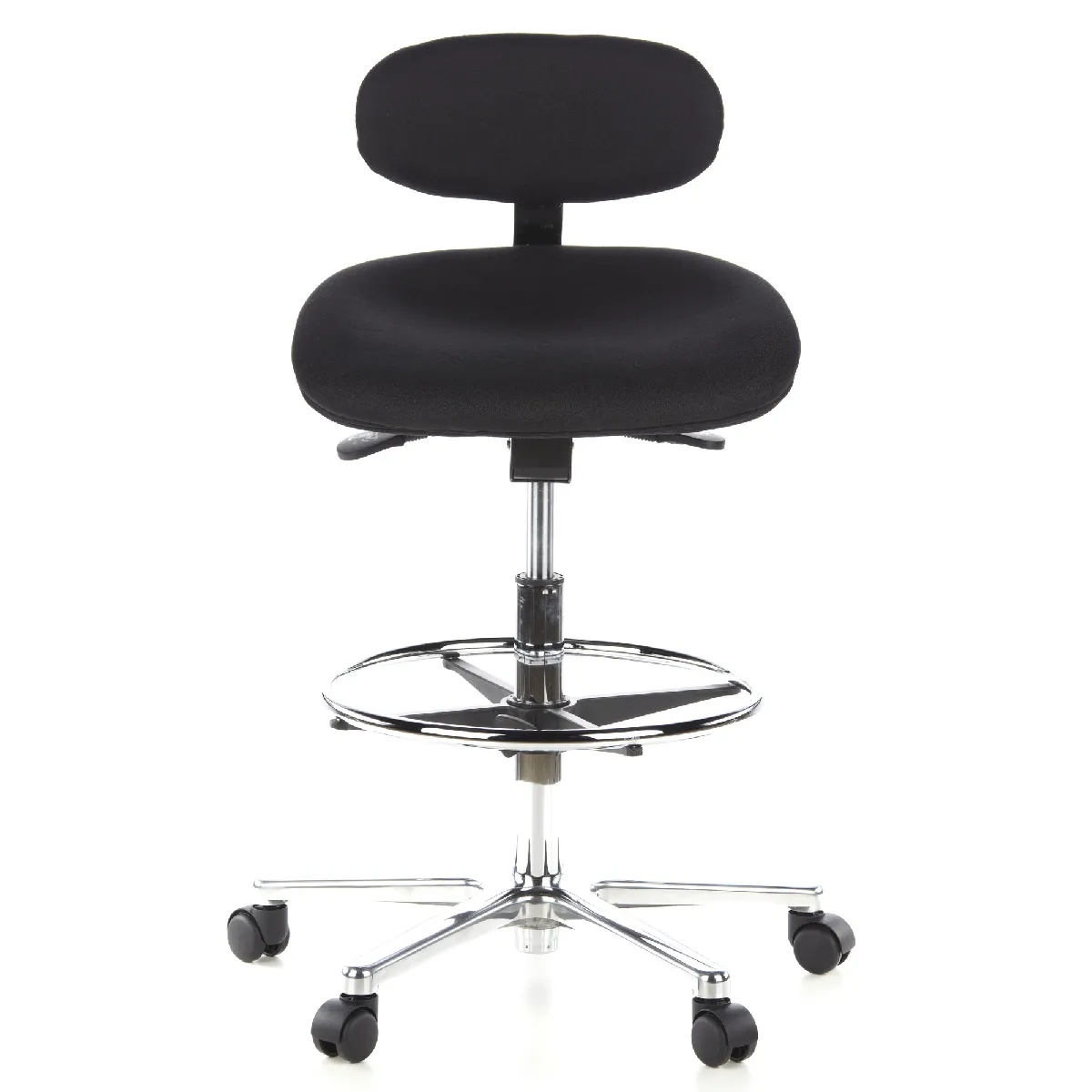 Hjh office Tabouret de bureau pivotant - Noir