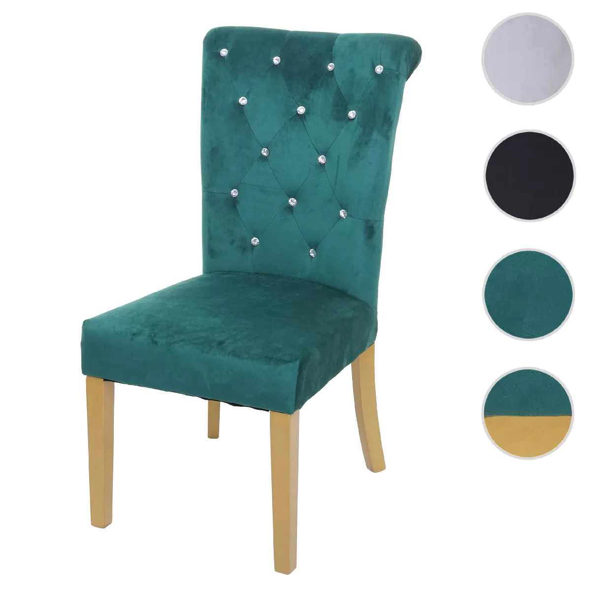Mendler Chaise HWC-D22 - Vert foncé Mendler Chaise HWC-D22 - Vert foncé