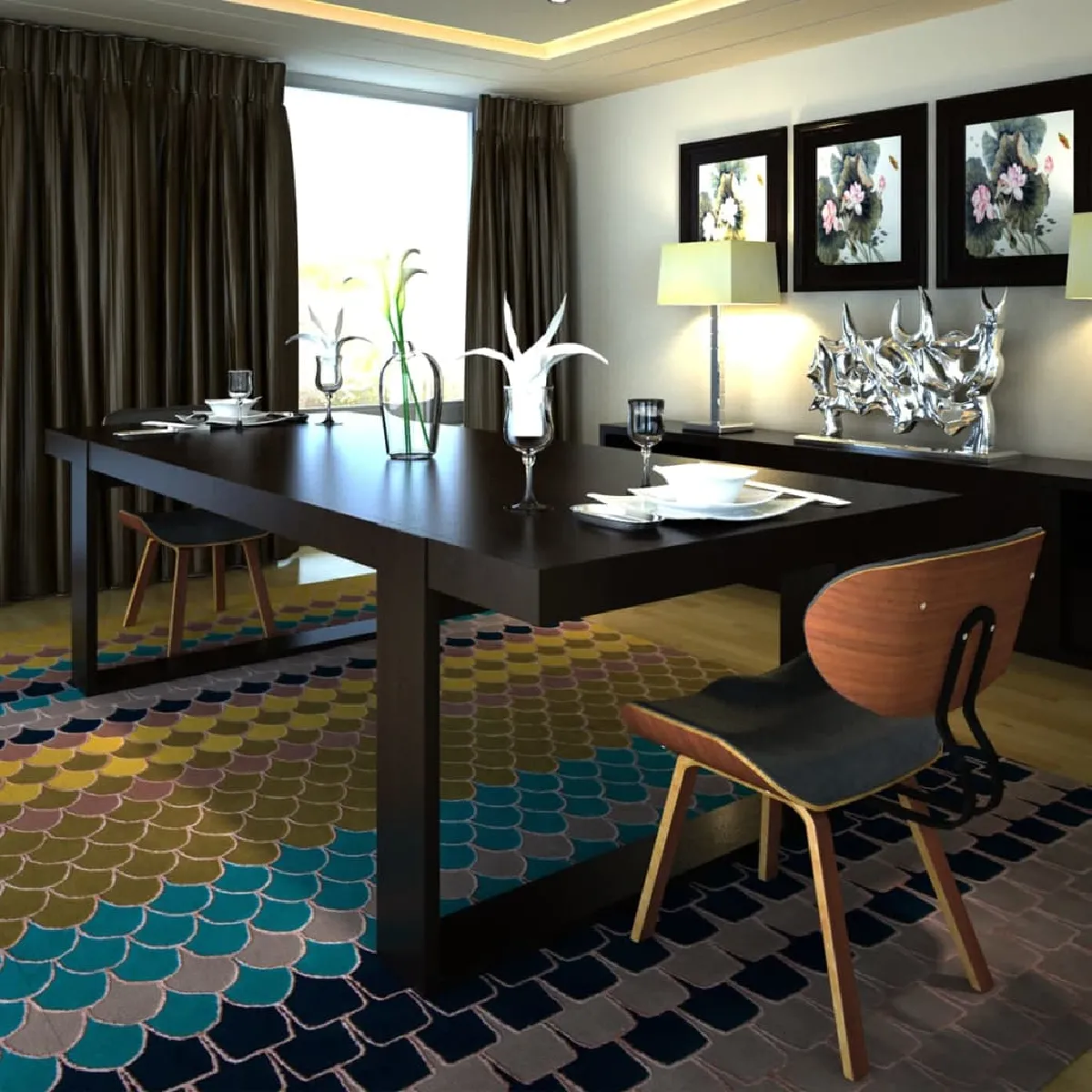 vidaXL Chaises Bois courbé et Similicuir