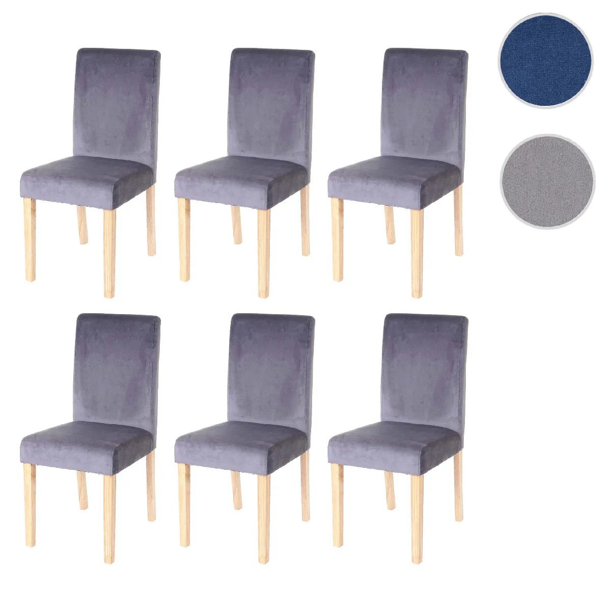 Mendler Gris Lot De 6 Littau Velours