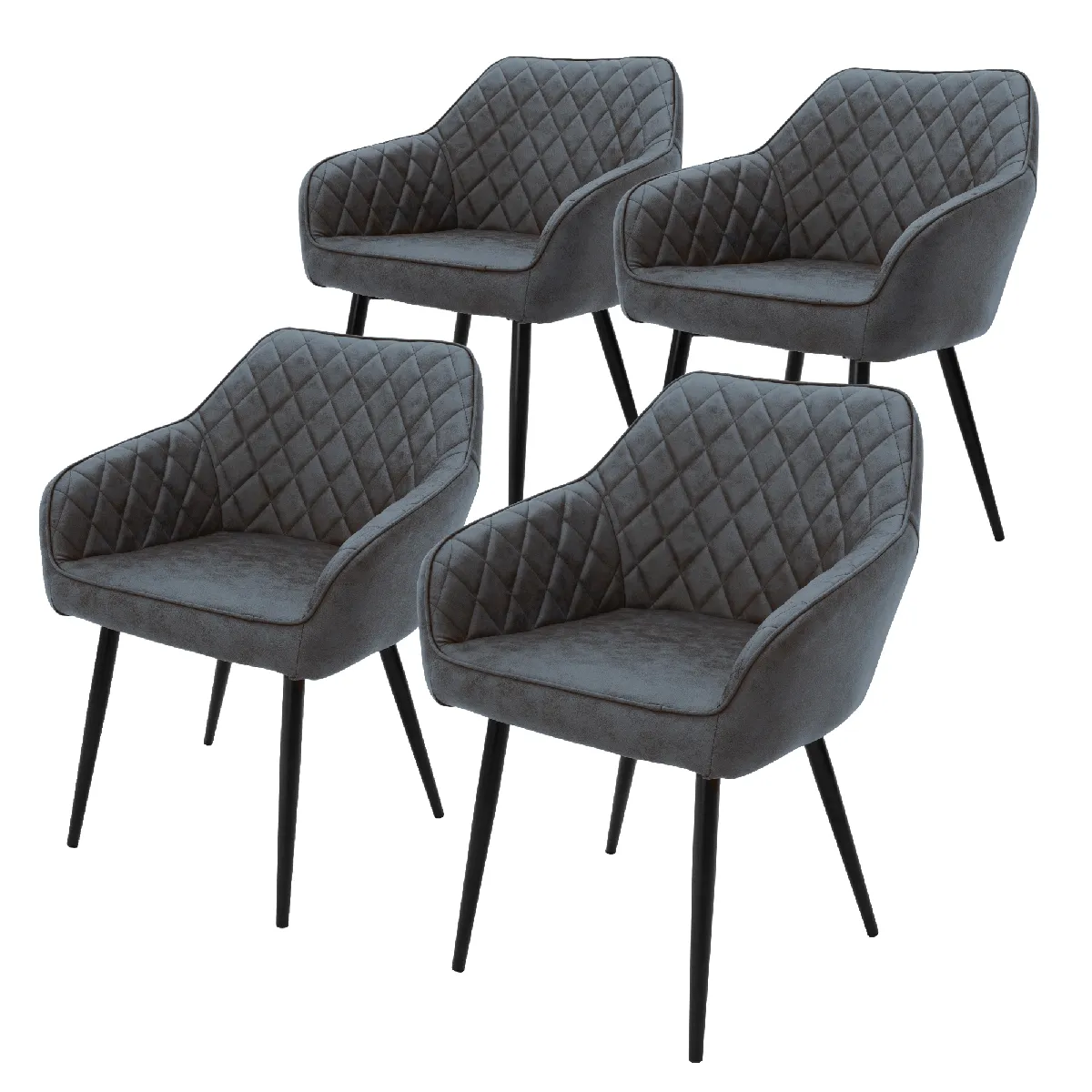 Ml-Design - Lot De 4 - Anthracite