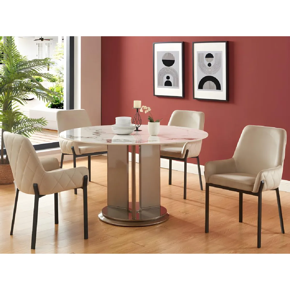 Pascal Morabito Chaises CAROLONA - Velours Beige Pascal Morabito Chaises CAROLONA - Velours Beige