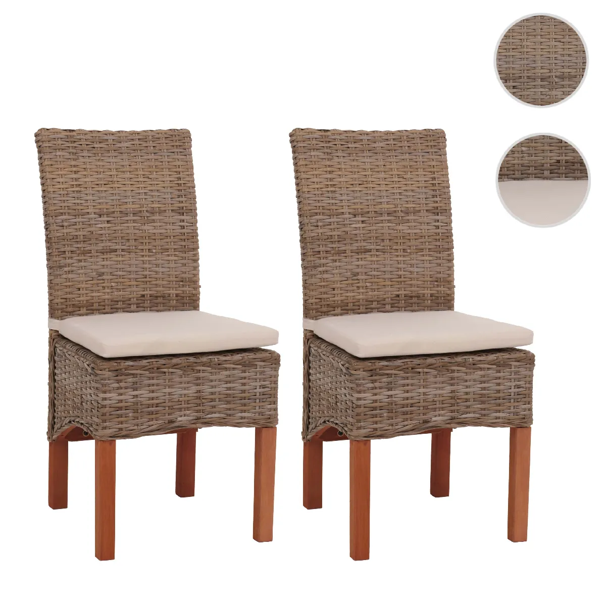 Chaise de salle à manger HWC-M28, Chaise de cuisine en osier Chaise en