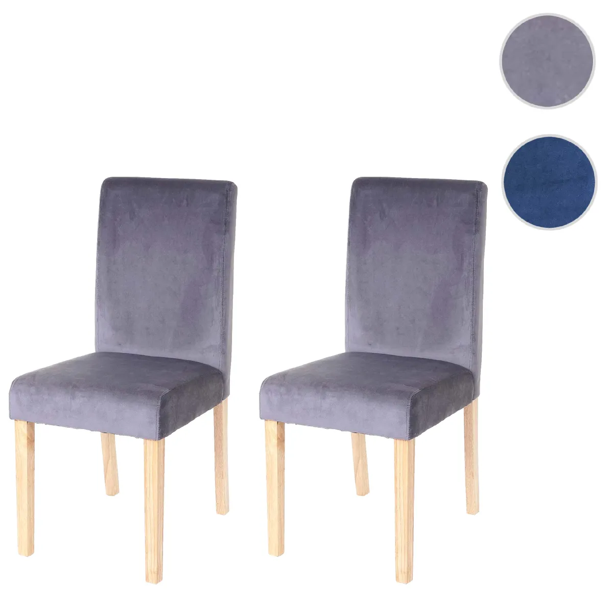 Mendler Gris Lot De 2 Chaises Littau - Tissu