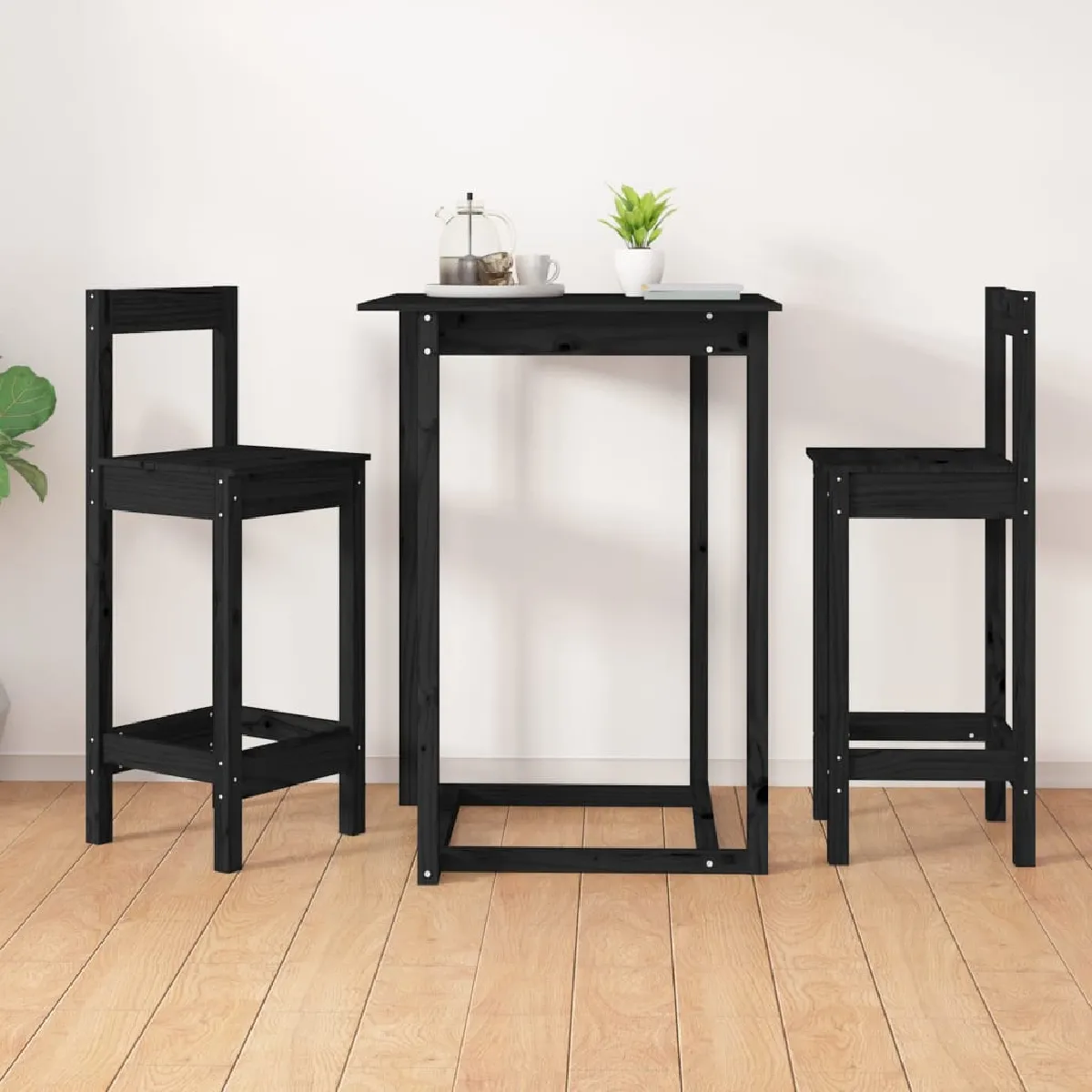 vidaXL Chaises de Bar - Noir
