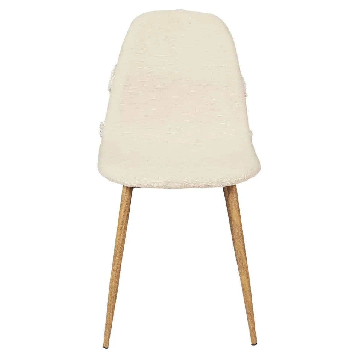 Chaise Faro tissu et pieds métal imitation bois - Beige