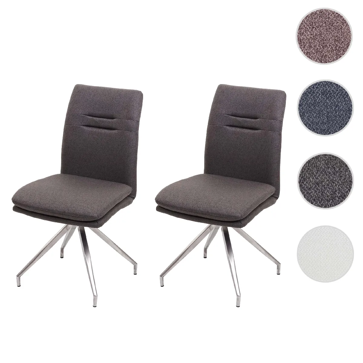 Mendler Gris Chaises Hwc-H70 (Lot De 2) - Brun