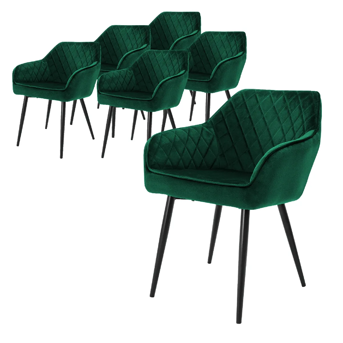Ml-Design Vert Set De Chaises - Foncé