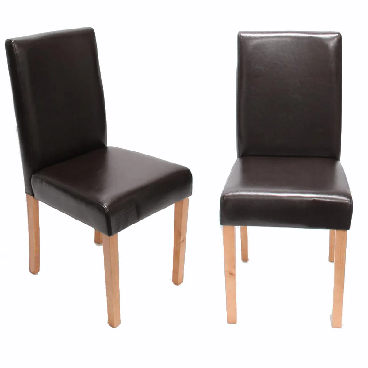Decoshop26 Chaises cuisine (2 pièces) - Marron